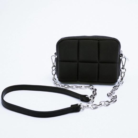 Zara Black Jewel Rhinestone BEADED MINI Quilted CROSSBODY BAG - Picture 3 of 16